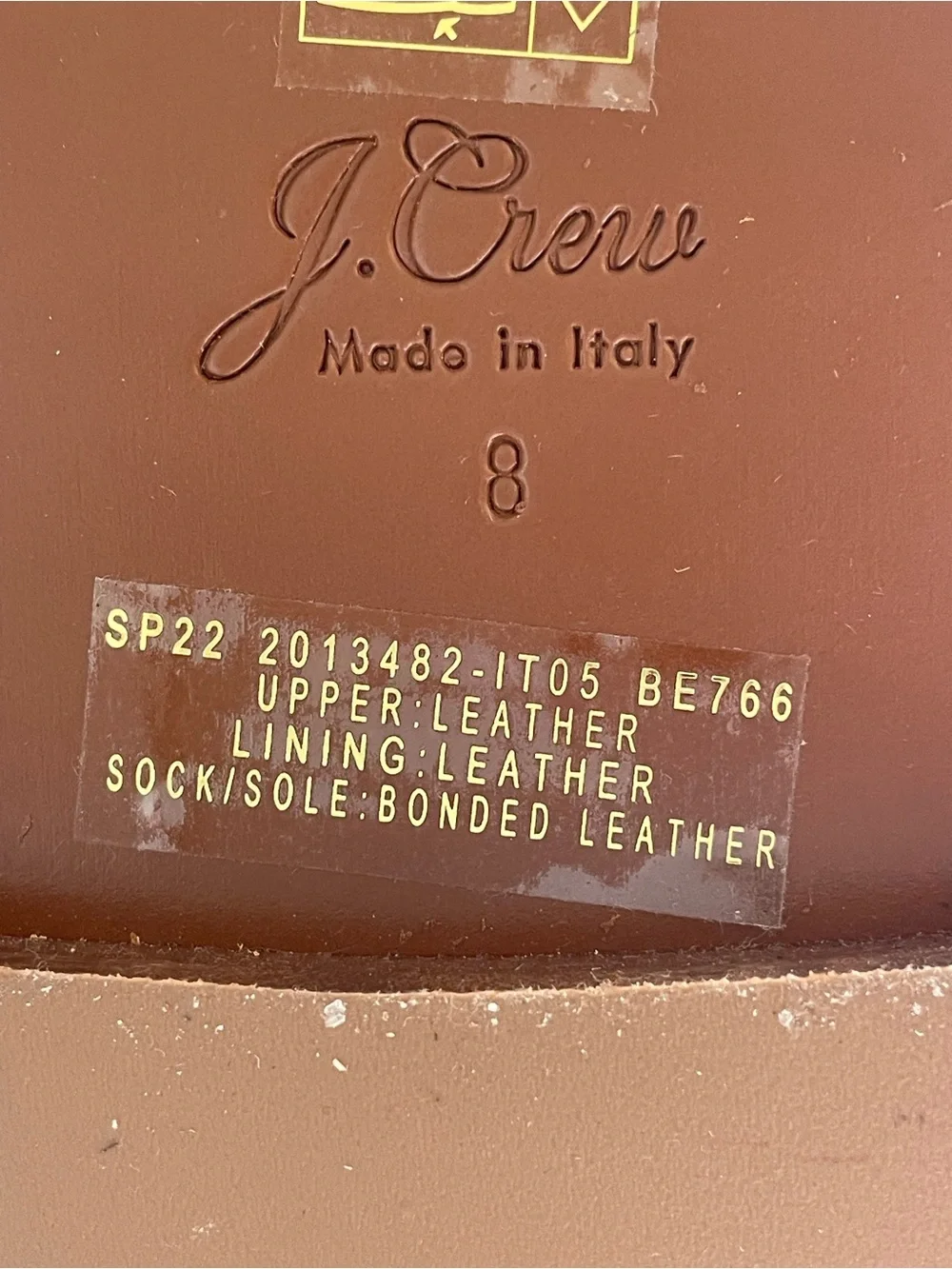 J. Crew Fisherman Leather Sandals in Shiny Spazzolato Leather Golden Hickory NEW